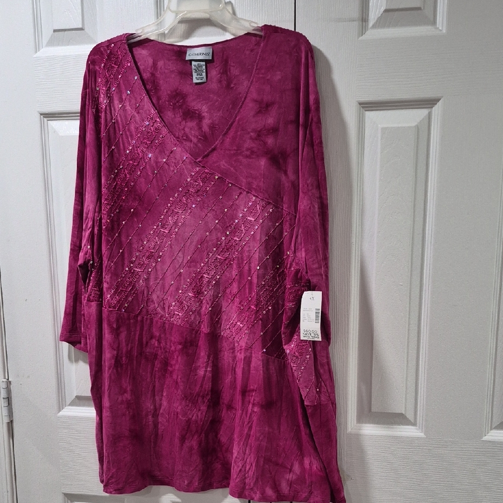 Catherines Fuchsia Tunic with Sparkling Details
